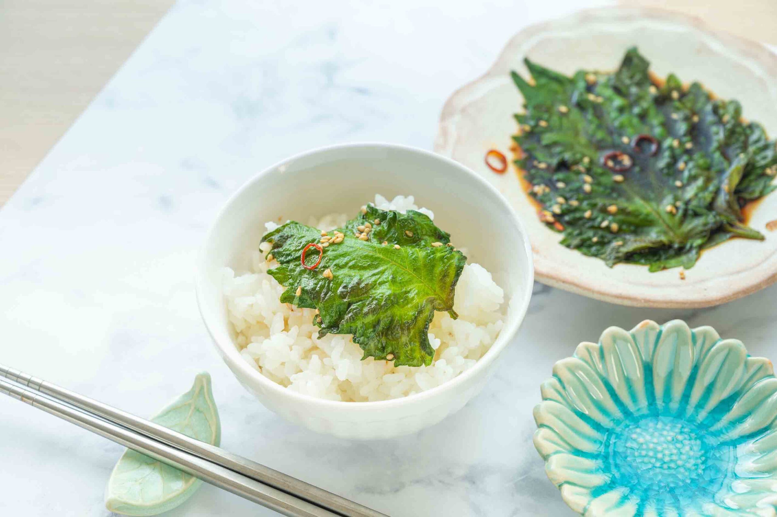 白ご飯と大葉