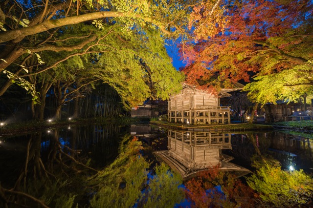 中尊寺　弁財天堂の紅葉