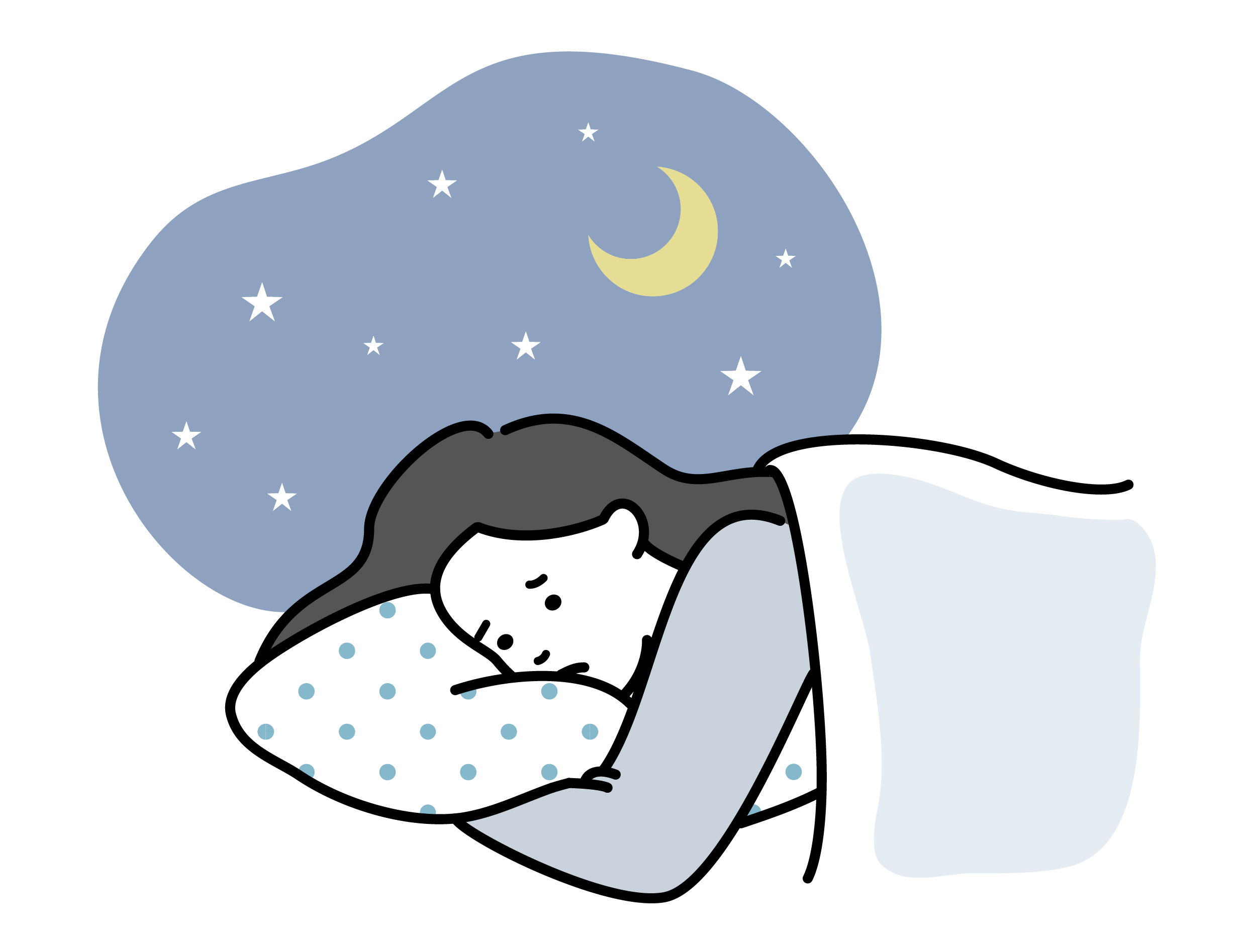 夜　眠れない女性のイラスト