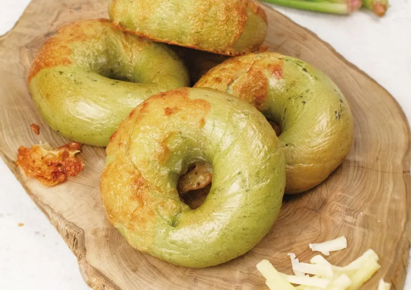 ほうれん草とチーズベーグル