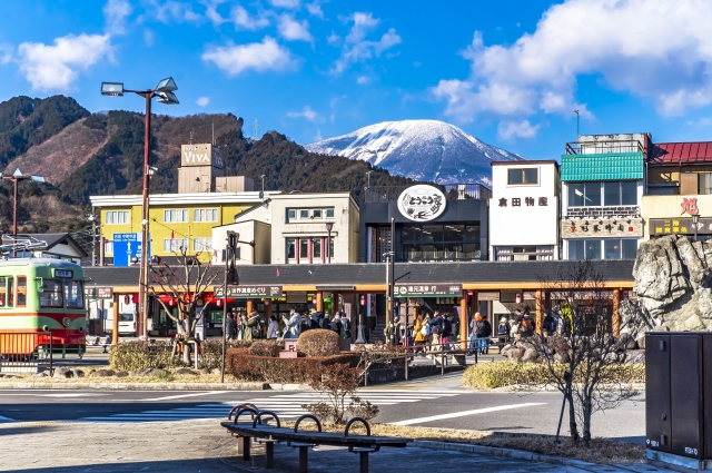 日光駅周辺の街並み