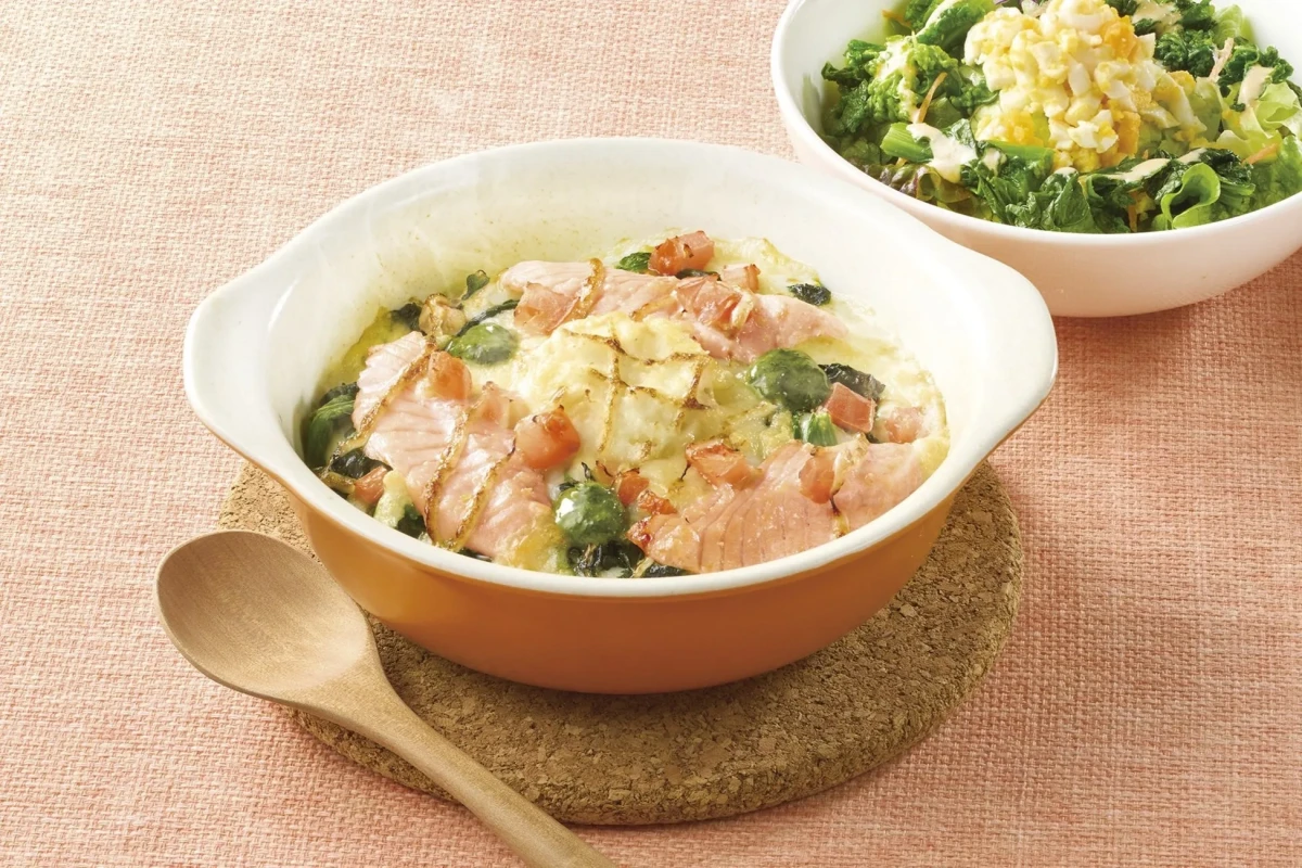 とろサーモン・ポテト・大葉のドリア