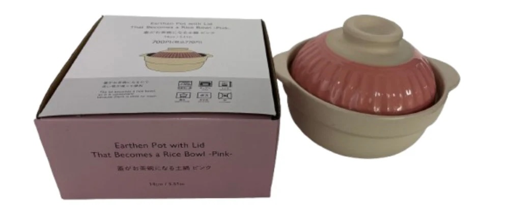 ダイソーの蓋がお茶碗になる土鍋（ＰＫ）