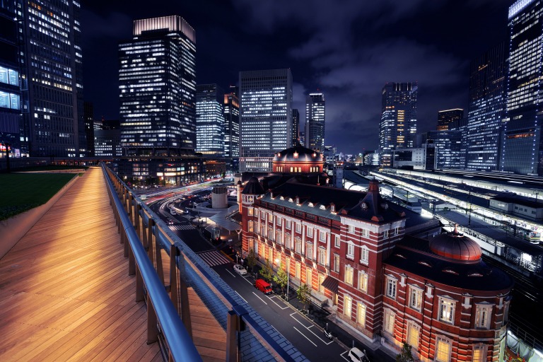 ＫＩＴＴＥガーデン 夜景　東京駅を一望