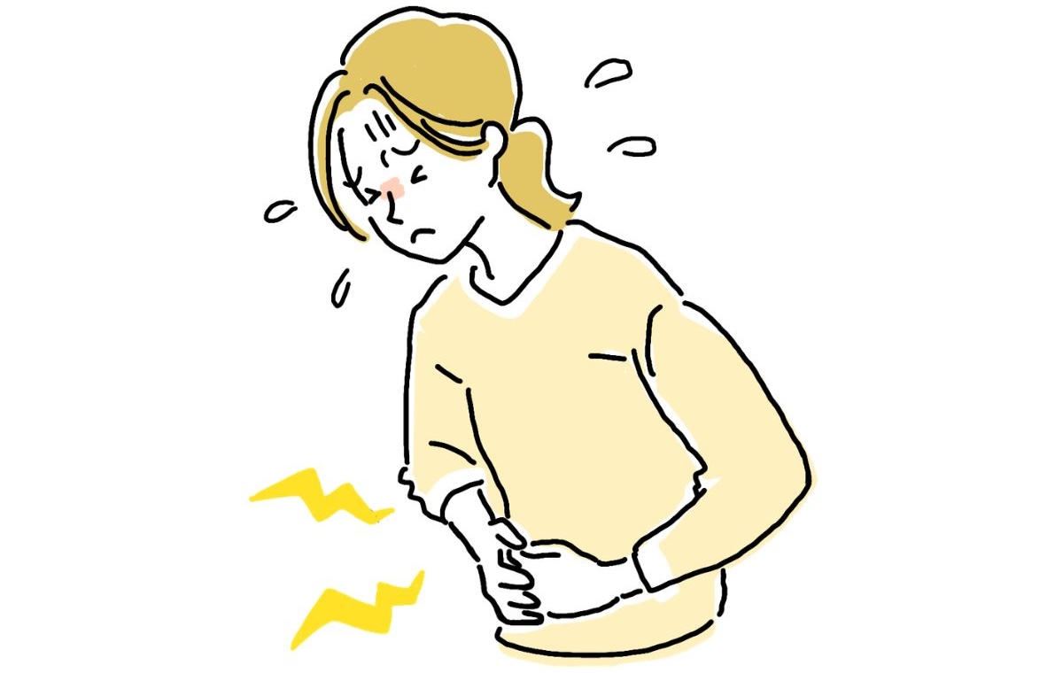 腹痛イメージ　お腹が痛い人のイラスト