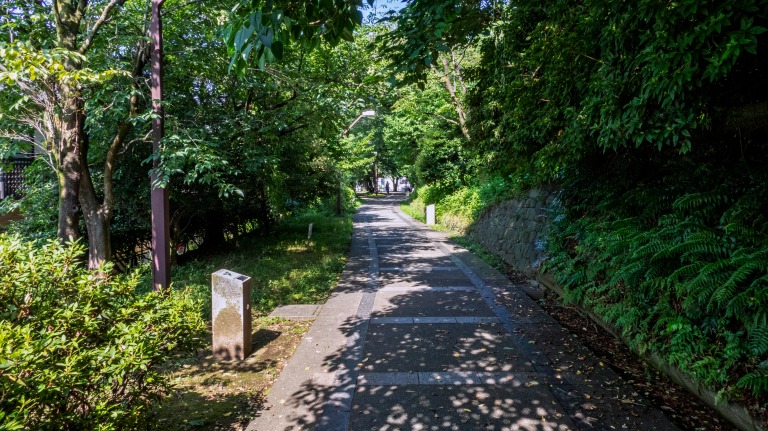 住宅街の小道　東京の緑道イメージ