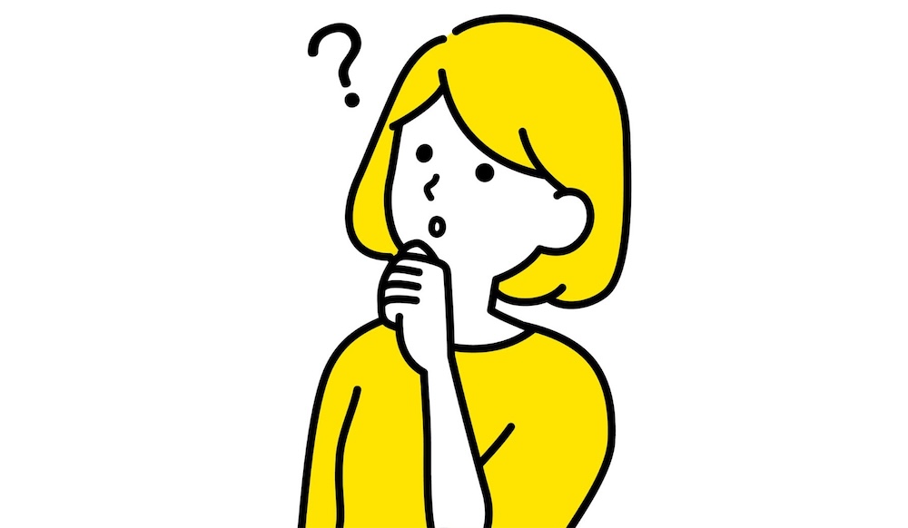 考える女性　イラスト